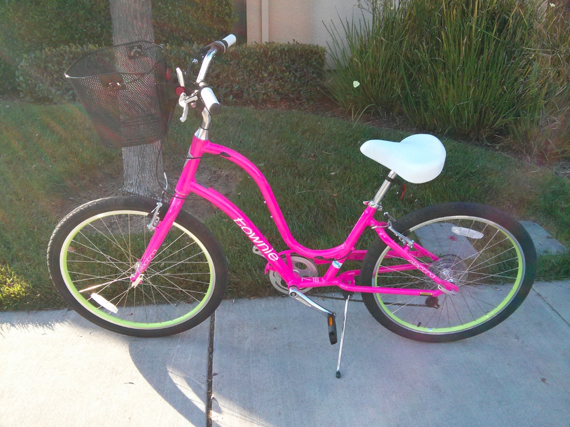 pink townie bike